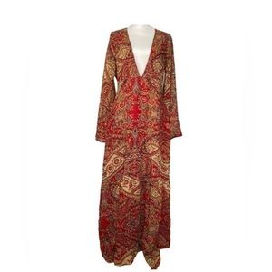 NWT FLOWY PLUNGE NECK MAXI DRESS